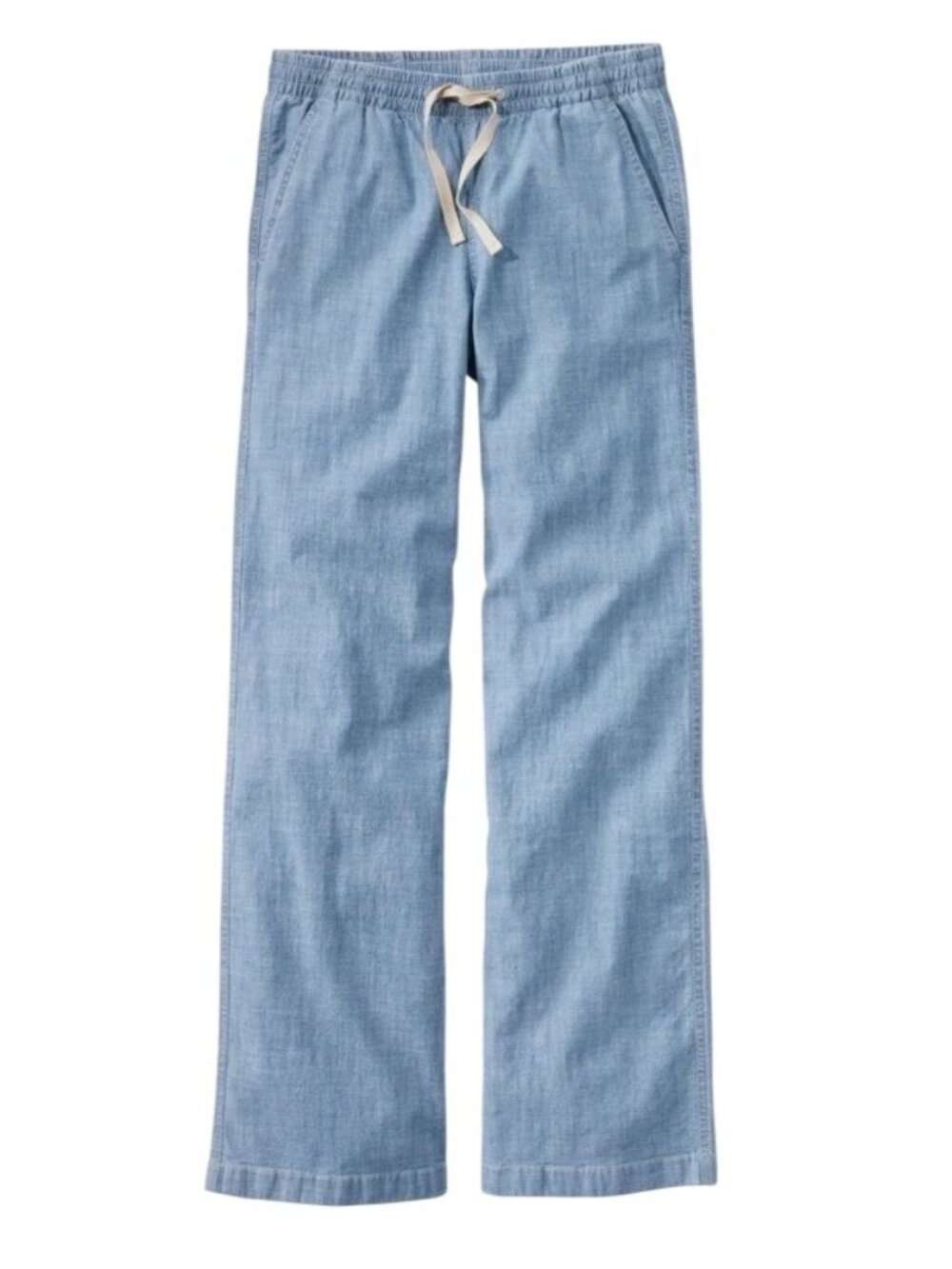 L.L.Bean Womens Lakewashed Pull-On Chinos Light Blue Size 12 Reg Cotton Blend